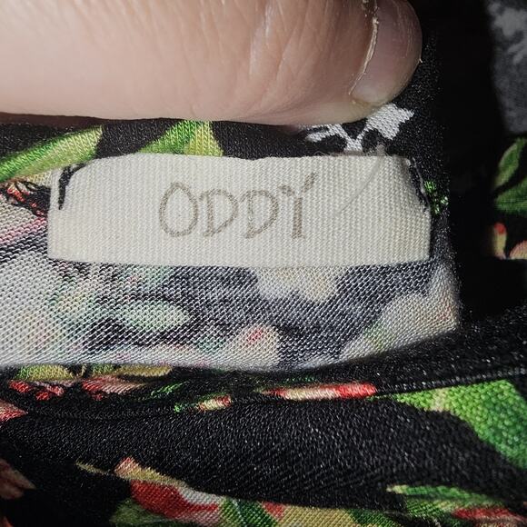 Oddy Plus Size 4X Floral Hi-Low Blouse – Short Sleeve Scoop Neck Tunic Top - Picture 6 of 6